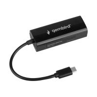 Gembird Сетевой адаптер Ethernet Type-C USB 2.0 - Fast Ethernet adapter, пластик,черный,RTL8152 (NIC-U10)