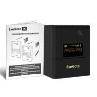 Exegate EX299786RUS ИБП ExeGate Smart LB-2200.LCD.AVR.4SH (2200VA/1300W, цветной LCD, AVR, 4*Schuko, батарея 12V 9Ah - 2 шт., металлический корпус, Bl