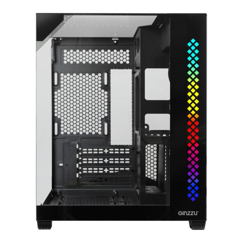 Фото  Ginzzu V340 RGB подсветка, закаленное стекло 1*USB 3.0,1*USB 2.0, AU Белый mATX