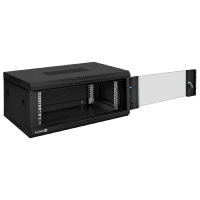 Фото  Exegate EX300250RUS Шкаф телекоммуникационный 19" настенный 4U ExeGate EC-WM-4U.450.G.BLACK (19”, 4U, 600x450x280mm (ШхГхВ), передняя дверь закаленное