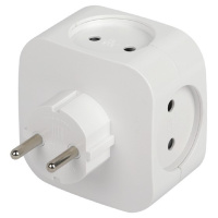 ЭРА Б0049532 Разветвитель электрический SP-4-USB-W на 4 розетки 220V + 2xUSB 2400mA, без заземл 10А (белый)