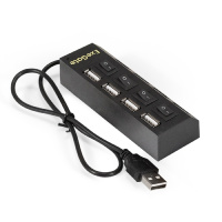 Фото  Exegate EX293977RUS USB-Хаб (концентратор) ExeGate DUB-42SW (кабель-адаптер USB2.0 --> 4xUSB2.0, кнопки включения/отключения для каждого порта, Plug&P