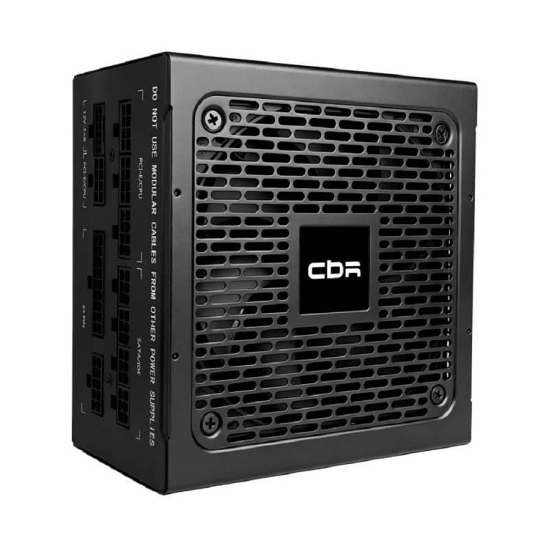 Фото  Блок питания CBR ATX 750W, 80+ Gold, DC-DC, APFC, 12cm fan, 20+4pin/1*PCIE5.1(12+4pin)/1*8+(4+4)pin/2*6+2pin/3*IDE/6*SATA/1*FDD, 1.5м кабель питания, 