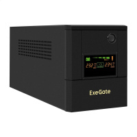 Фото  Exegate EX299786RUS ИБП ExeGate Smart LB-2200.LCD.AVR.4SH (2200VA/1300W, цветной LCD, AVR, 4*Schuko, батарея 12V 9Ah - 2 шт., металлический корпус, Bl