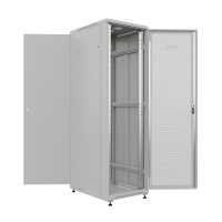 Фото  NTSS Шкаф напольный универсальный серверный NTSS R 22U 600х800мм, 4 профиля 19, двери перфорированная и сплошная металл, боковые стенки съемные, регул