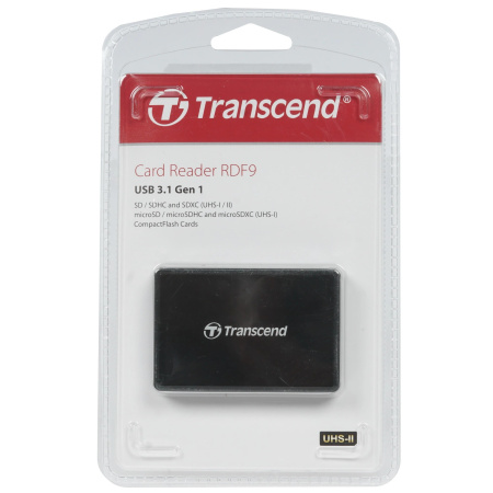 Фото  Внешний картридер Считыватель карты памяти Transcend USB3.1 Gen1 All-in-1 UHS-II Multi Card Reader [TS-RDF9K2]