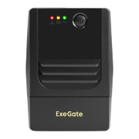 Фото  Exegate EX299753RUS ИБП ExeGate Power NB-600.LED.AVR.2SH (600VA/360W, LED, AVR, 2*EU/Тип F(Schuko), батарея 12V 7.2Ah, Black)